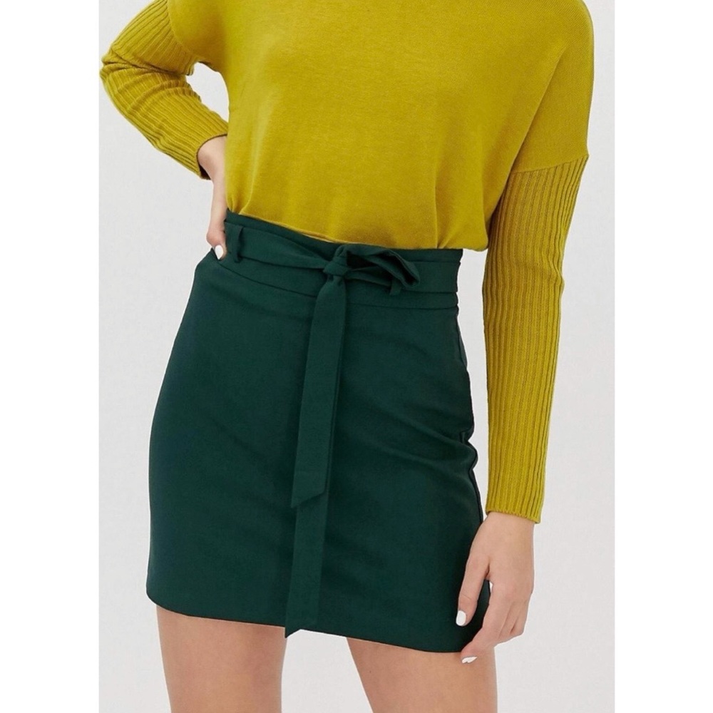 Forest green mini skirt